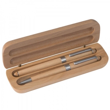 Logotrade promotional giveaways photo of: Wooden writing set ballpen and roller INDIANAPOLIS