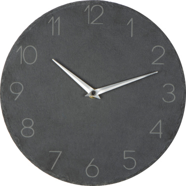 Logo trade promotional giveaway photo of: Slate wall clock GRAZ