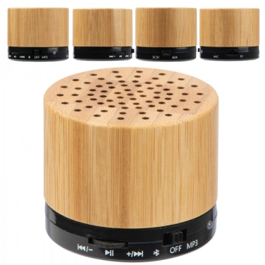 Logo trade corporate gift photo of: Bamboo bluetooth speaker FLEEDWOOD