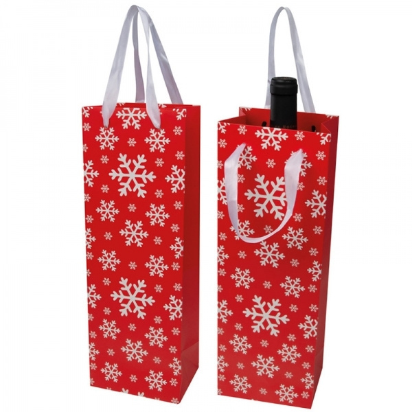 Logo trade corporate gifts picture of: Wine bag in Christmas design LAPLAND