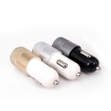 Logo trade corporate gifts image of: Metal car charger