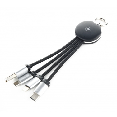 Logo trade corporate gifts picture of: 3in1 cable with enlighted logo for engraving, RXD-368