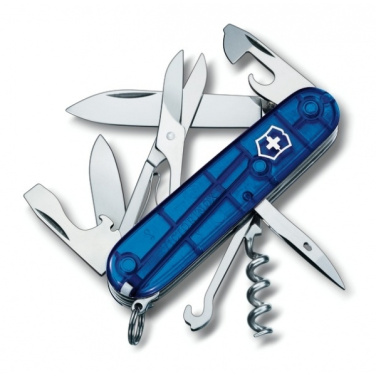 Logo trade advertising products image of: Pocket knife Climber transparent Victorinox