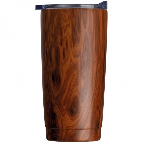 Logo trade advertising products image of: Stainless steel mug with wooden look COSTA RICA 550 ml