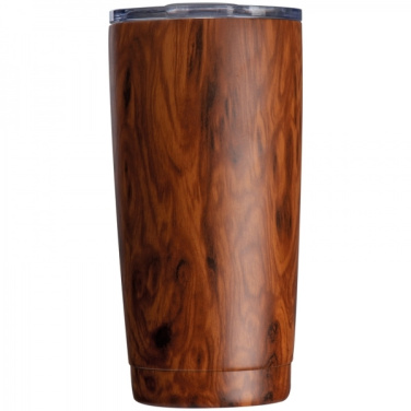 Logo trade promotional gifts picture of: Stainless steel mug with wooden look COSTA RICA 550 ml