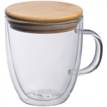 Logo trade corporate gift photo of: Double-walled glass cup GERTHE 350 ml