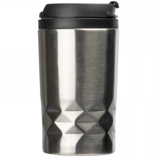 Logo trade promotional giveaway photo of: Stainless steel mug with lid ROMA 250 ml