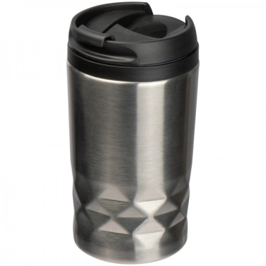 Logotrade corporate gift image of: Stainless steel mug with lid ROMA 250 ml