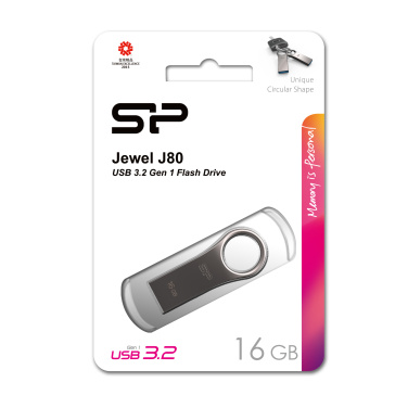 Logo trade promotional products picture of: Pendrive 3.0 Silicon Power JEWEL J80 TITANIUM 16GB