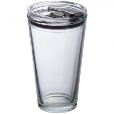 Logotrade promotional item image of: Glass mug with lid WATTENSCHEID 400 ml