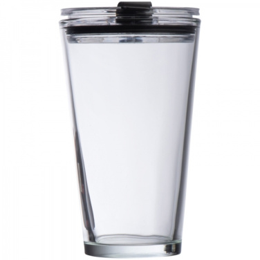 Logo trade promotional items picture of: Glass mug with lid WATTENSCHEID 400 ml