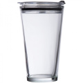 Glass mug with lid WATTENSCHEID 400 ml, transparent