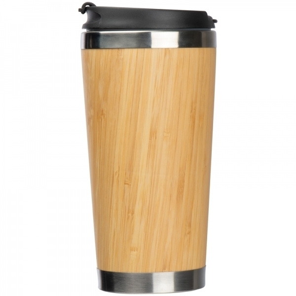 Logotrade promotional item picture of: Stainless steel mug BAMBOOGARDEN 400 ml