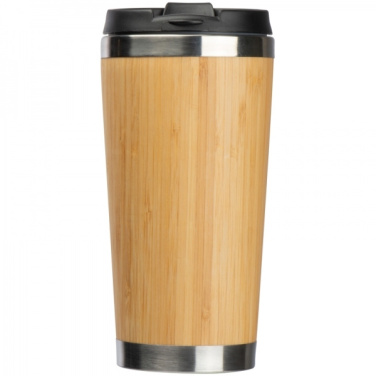 Logotrade advertising products photo of: Stainless steel mug BAMBOOGARDEN 400 ml