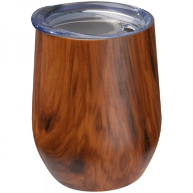 Logo trade corporate gifts image of: Stainless steel mug with wooden look BRIGHTON 380 ml