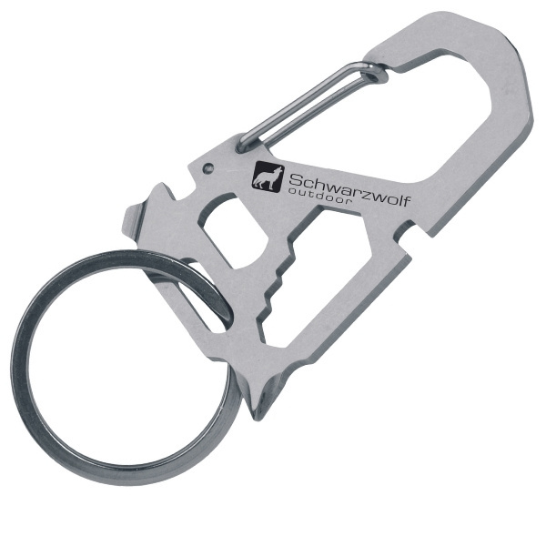 Logo trade promotional product photo of: Multifunctional keychain ANTISANA Schwarzwolf