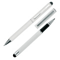 Writing set ballpoint pen & roller soft touch CLAUDIE, white