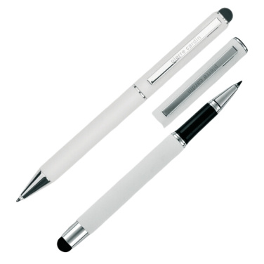 Logotrade promotional product image of: Writing set ballpoint pen & roller soft touch CLAUDIE