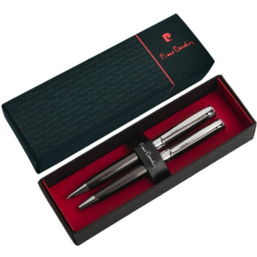 Logo trade promotional gifts picture of: Metal set of ballpoint pen and roller ROI