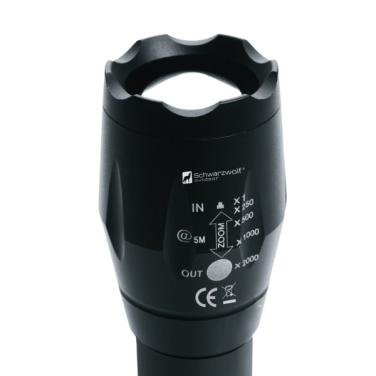 Logo trade corporate gifts image of: Flashlight DELGADA Schwarzwolf