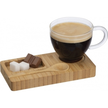 Logotrade business gift image of: Tray with cup and spoon FORMOSA 150 ml