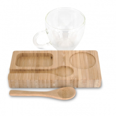 Logotrade promotional item picture of: Tray with cup and spoon FORMOSA 150 ml