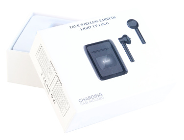 Logotrade advertising product image of: Wireless earbuds with light up logo