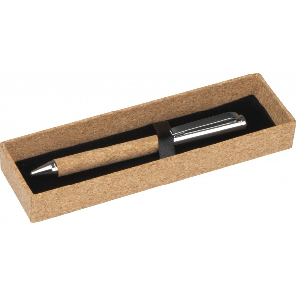 Logotrade corporate gift picture of: Twist-ballpen metal and cork LILLEHAMMER