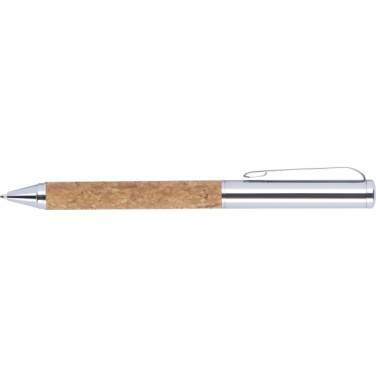 Logotrade corporate gift image of: Twist-ballpen metal and cork LILLEHAMMER