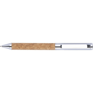 Logotrade corporate gift image of: Twist-ballpen metal and cork LILLEHAMMER