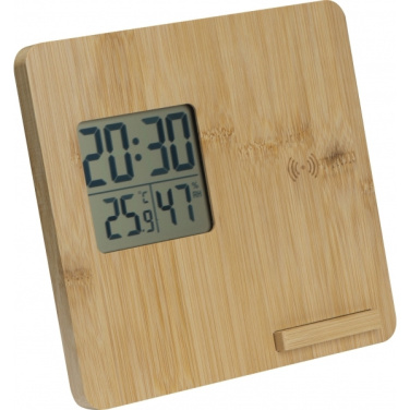 Logotrade promotional gift picture of: Bamboo weather station GRANADA