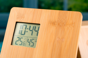 Logo trade promotional giveaway photo of: Bamboo weather station GRANADA