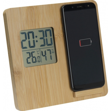 Logo trade promotional merchandise picture of: Bamboo weather station GRANADA