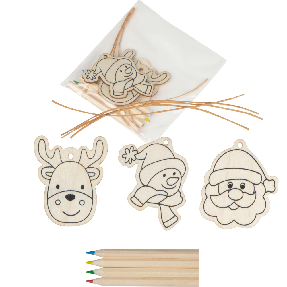 Logotrade promotional item image of: Christmas tree tag painting set DRESDEN