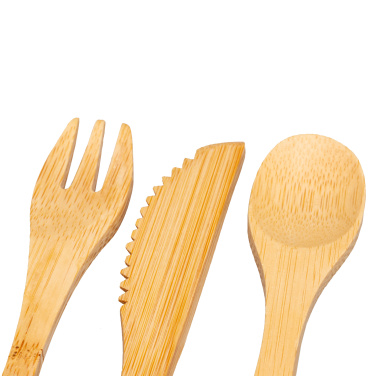 Logotrade promotional product image of: Bamboo cutlery set BONNEVILLE