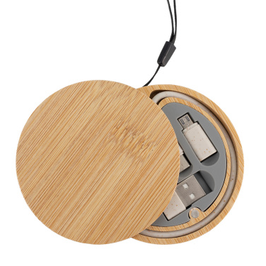 Logotrade promotional gift image of: 4in1 cable in wooden case, LH-ZM01