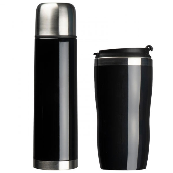 Logo trade corporate gifts image of: Set of vacuum flask and drinking cup SPLIT 450 ml