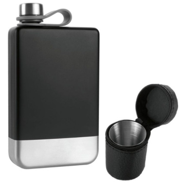 Logotrade business gift image of: Hip flask set TAHAT Schwarzwolf