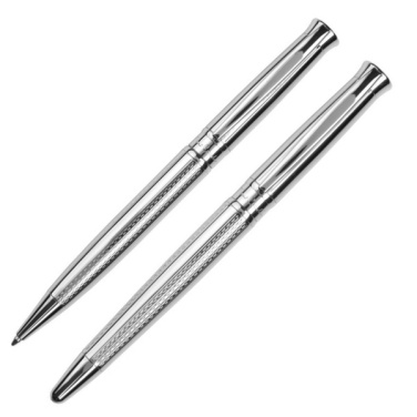 Logo trade promotional item photo of: Metal set of ballpoint pen and roller ROI