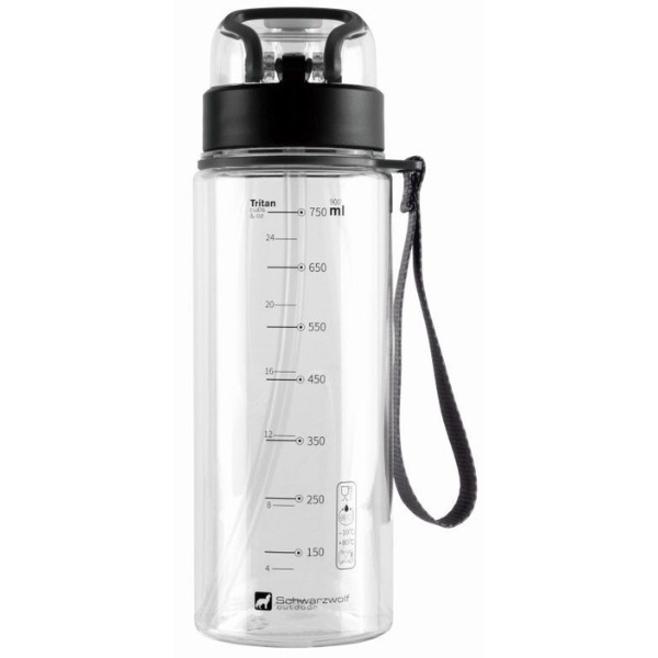 Logo trade promotional merchandise picture of: Drinking bottle SEYHAN 900 ml Schwarzwolf