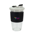 Glass coffee cup 424 ml, multi-colour