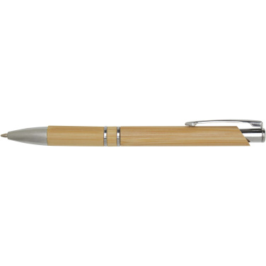 Logo trade advertising products image of: Wicker bamboo ballpoint pen