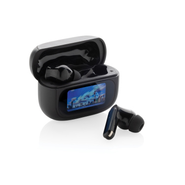 Logo trade promotional giveaways image of: Airtune RCS recycled plastic ANC earbuds with touch screen