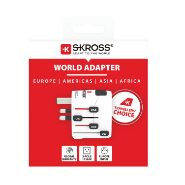 Logo trade advertising products picture of: SKROSS Pro 3-Pole World Travel Adapter