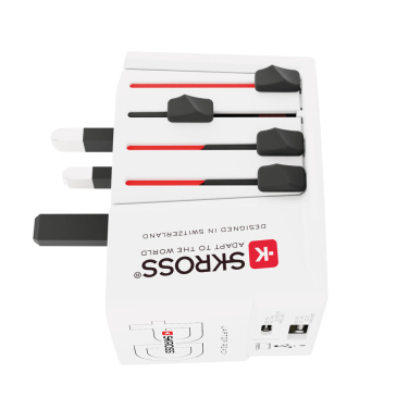 Logo trade promotional merchandise image of: SKROSS World Travel Adapter MUV 65W PD with USB C Cable