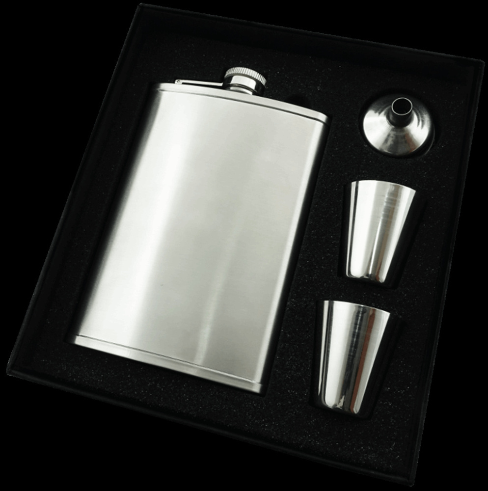 Logo trade promotional merchandise photo of: Hip flask Set 92203600