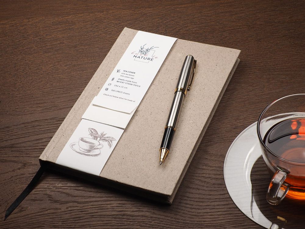 Logo trade promotional giveaway photo of: Recycled Tea Notebook 209734000