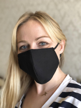 Logotrade advertising product picture of: BLACK-BLACK cotton face mask 140116500