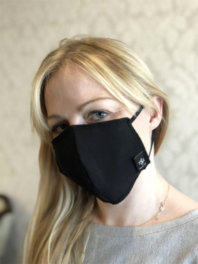 Logotrade promotional gift image of: BLACK-BLACK cotton face mask 140116500