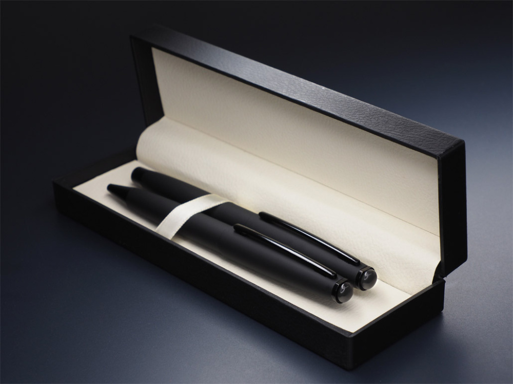 Logo trade advertising products image of: Obsidian stone Pen set 1290036